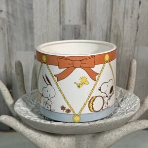 Vintage 1970’s Snoopy Peanuts Ceramic Drum Vase And Planter